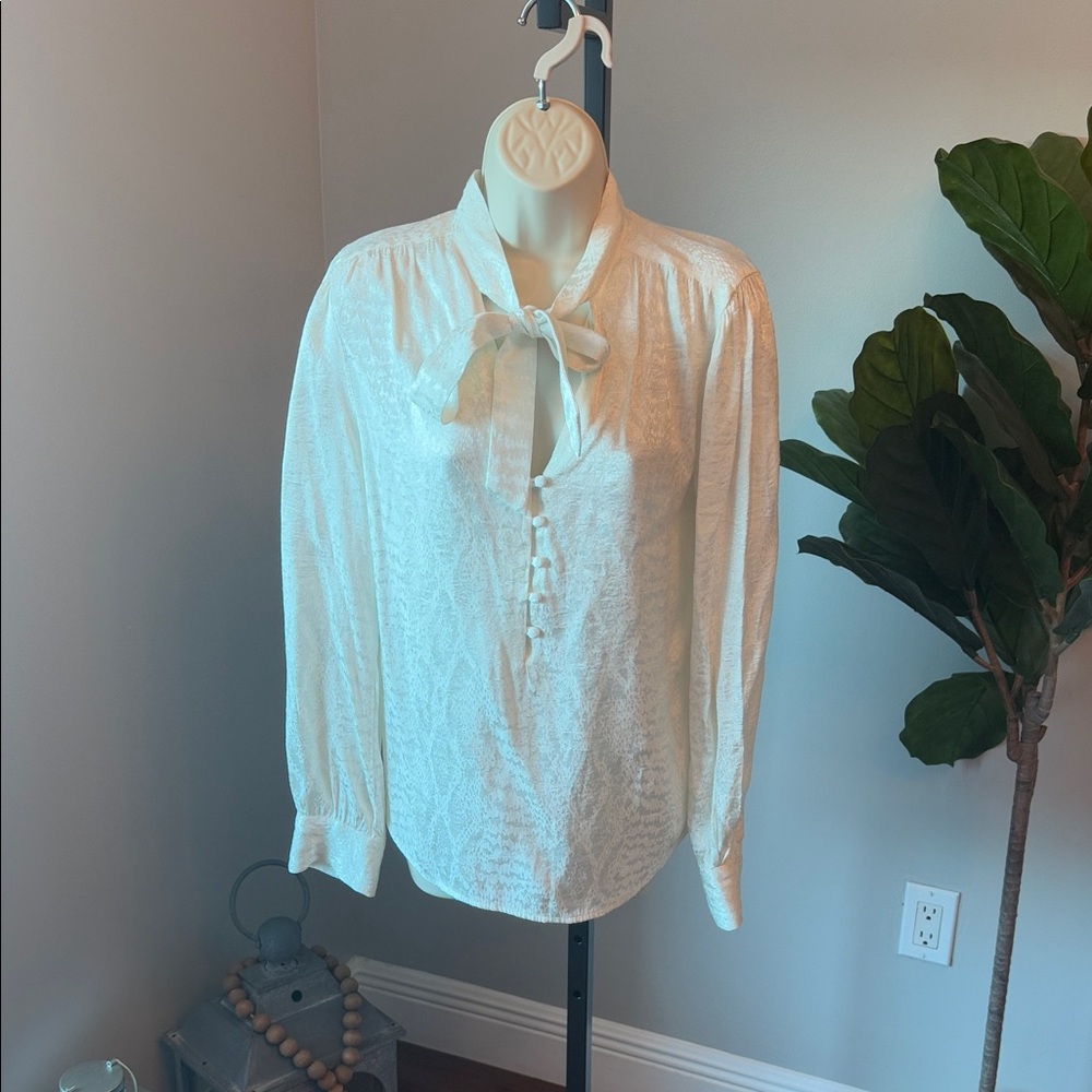 Chico's Cream Tie-Neck Blouse